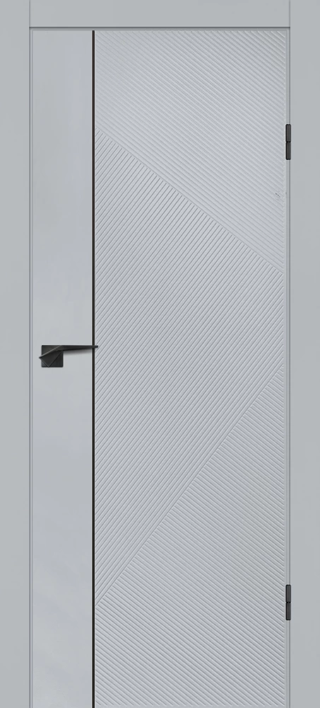 Фото Межкомнатная дверь Смальта-49 черный молдинг Светло-серый RAL 7047