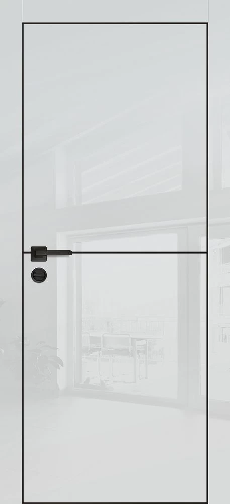 Фото Межкомнатная дверь HGX-19 черная кромка с 4-х ст. Агат глянец