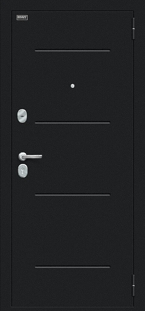 Входная дверь Лайн Букле черное/Snow Melinga BR5301 внешняя сторона