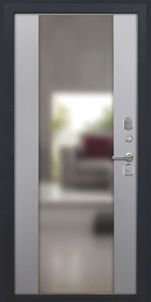 Входная дверь ДвериПРО L-3b Алиса (16мм, ПВХ софт грей, зеркало) DPRO195335 внутренняя сторона
