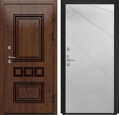 Входная дверь Аура ФЛ-291 (Line, 10мм, белый софт)